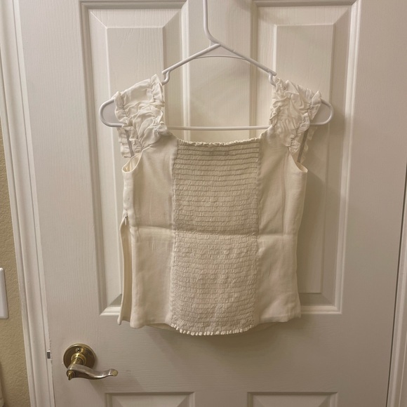 Reformation Cream Ruffled Blouse - Picture 4 of 4